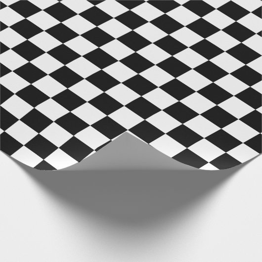 Papier Cadeau Checkerboard pattern black and white (Coin)