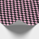 Papier Cadeau Checkered pink and Black  (Coin)