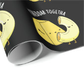 Papier Cadeau Cheddar Ensemble Funny Food Pun Dark BG (Coin rond)