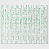 Papier Cadeau Cheer de Vacances - Papier d'Enveloppement Blanc (Plat)