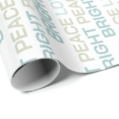 Papier Cadeau Cheer de Vacances - Papier d'Enveloppement Blanc (Coin rond)