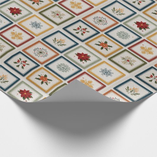 Papier Cadeau Cheerful Patchwork of Christmas Elements (Coin)