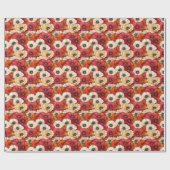 Papier Cadeau Cheerful Red Floral Poppy Tapestry (Plat)