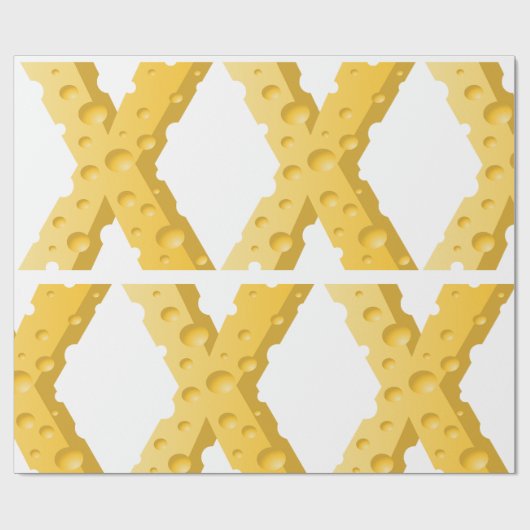 Papier Cadeau Cheese Letter X Typography (Plat)