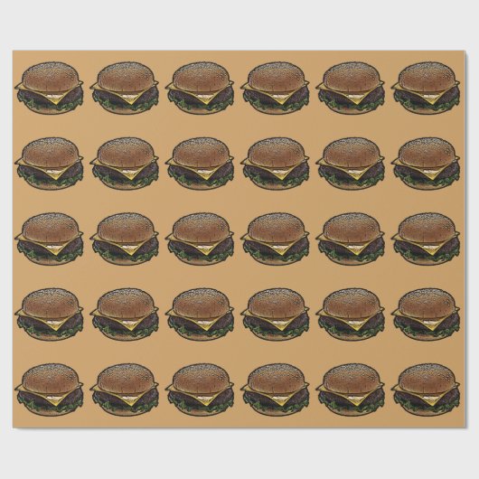 Papier Cadeau Cheeseburger (Plat)