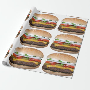Papier Cadeau cheeseburger délicieux avec la photographie de