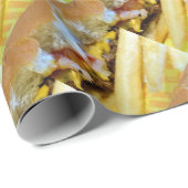 Papier Cadeau Cheeseburger et Fries (Coin rond)