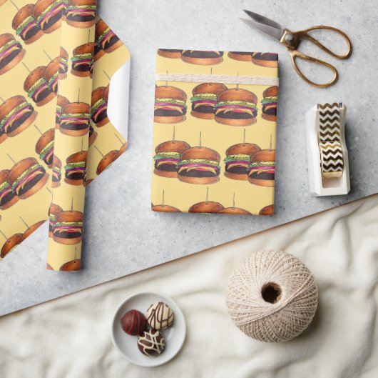 Papier Cadeau Cheeseburger Hamburger Sliders Bar Pub (Artisanat)