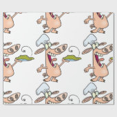 Papier Cadeau Chef Cochon Avec Nourriture (Plat)