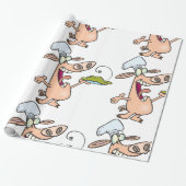 Papier Cadeau Chef Cochon Avec Nourriture (Déroulé)