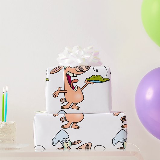 Papier Cadeau Chef Cochon Avec Nourriture