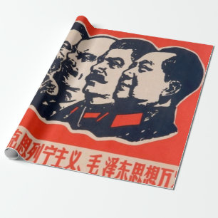 Papier Cadeau Chef communiste de propagande Mao Stalin