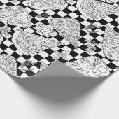 Papier Cadeau Chef damier noir blanc Motif de pizza (Coin)