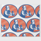 Papier Cadeau Chef tenant un sac d'argent Finance de restaurant  (Plat)