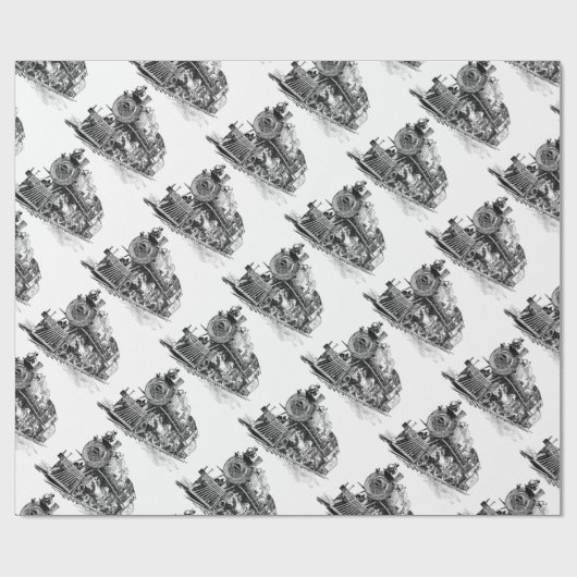 Papier Cadeau Chemin de fer (Plat)