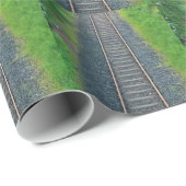 Papier Cadeau Chemin de fer dans la nature, paysage (Coin rond)