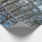 Papier Cadeau Chemin en bois sur la forêt d'hiver enneigée (Coin)