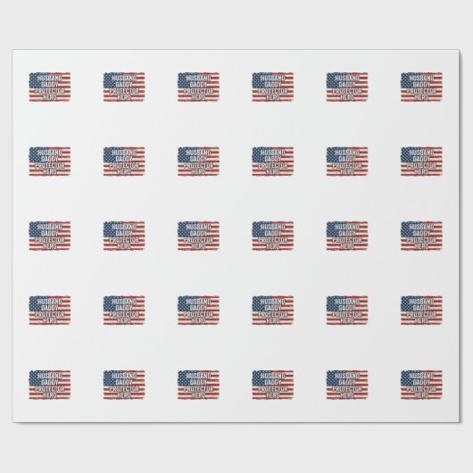 Papier Cadeau Chemise de drapeau de héros protecteur mari patrio (Plat)