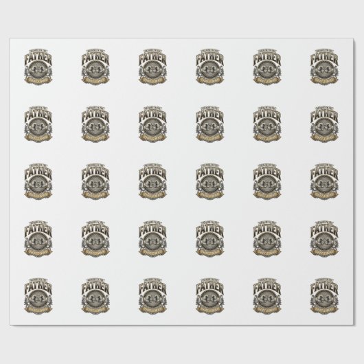 Papier Cadeau Chemise de gravure vintage de coup de poing de pèr (Plat)