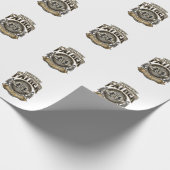 Papier Cadeau Chemise de gravure vintage de coup de poing de pèr (Coin)