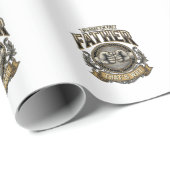 Papier Cadeau Chemise de gravure vintage de coup de poing de pèr (Coin rond)