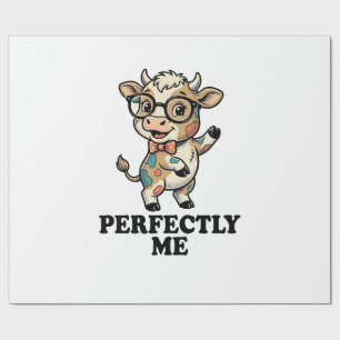 Papier Cadeau Chemise de vache mignonne avec lunettes Vibes parf