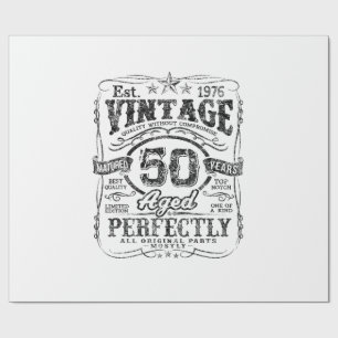 Papier Cadeau Chemise Édition Limitée Vintage 1976 50 Ans 50t
