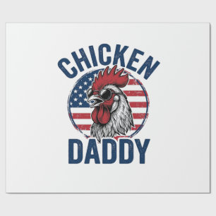 Papier Cadeau Chemise patriotique vintage Coq Papa Poulet Desi