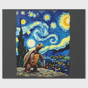 Papier Cadeau Chemise Tortue Artistique Tortue Nuit Étoilée (2)