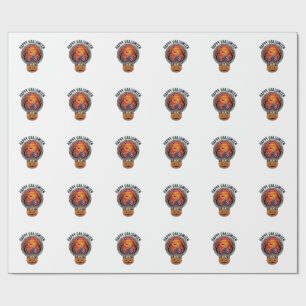 Papier Cadeau Chemise vintage Bulldog Sorcière Citrouille Joyeux