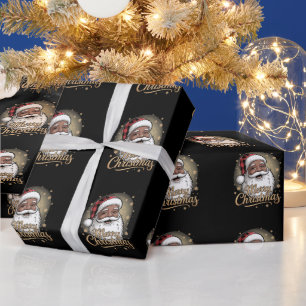 Papier Cadeau Chemises de Noël afro-américaines Père Noël