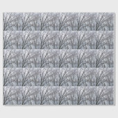 Papier Cadeau Chêne couvert de neige (Plat)