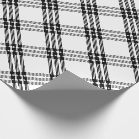 Papier Cadeau Chèque de buffle noir et blanc (Coin)