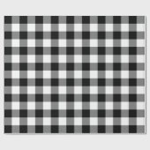 Papier Cadeau Chèque de buffle noir et blanc (Plat)