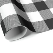 Papier Cadeau Chèque de buffle noir et blanc (Coin rond)