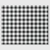 Papier Cadeau Chèque de buffle noir et blanc rustique (Plat)