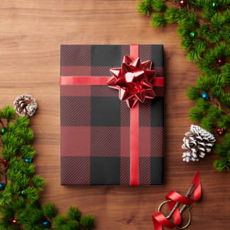 Papier Cadeau Chèque de Buffle Noir Rouge