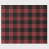 Papier Cadeau Chèque de Buffle Noir Rouge (Plat)