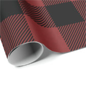 Papier Cadeau Chèque de Buffle Noir Rouge (Coin rond)