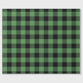 Papier Cadeau Chèque de Buffle Noir Vert Plaid (Plat)