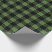 Papier Cadeau Chèque de buffle vert et noir (Coin)