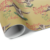 Papier Cadeau CHÈQUE | Souhaits de Noël Bébé Chèvre Baisers Basc (Coin rond)