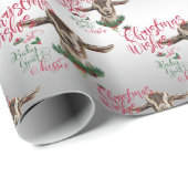 Papier Cadeau CHÈQUE | Souhaits de Noël Bébé Chèvre Baisers Basc (Coin rond)