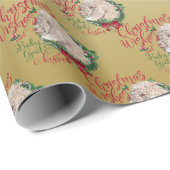 Papier Cadeau CHÈQUE | Voeux de Noël Bébé Chèvre Baisers Angora (Coin rond)