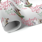 Papier Cadeau CHÈQUE | voeux de Noël Bébé Chèvre Baisers LaManch (Coin rond)