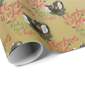 Papier Cadeau CHÈQUE | voeux de Noël Bébé Chèvre Baisers Nubiens (Coin rond)