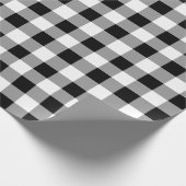 Papier Cadeau Chèques de Buffalo Plaid Noir et Blanc (Coin)