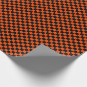 Papier Cadeau Chèques de couleur noire moyenne et orange brillan (Coin)