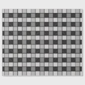 Papier Cadeau Chèques en noir et blanc (Plat)