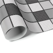 Papier Cadeau Chèques en noir et blanc (Coin rond)